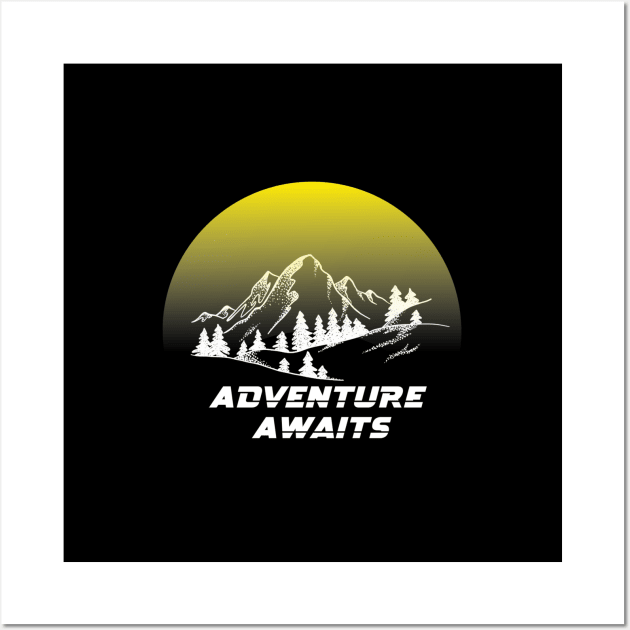 ADVENTURE AWAITS Wall Art by N aldhashan